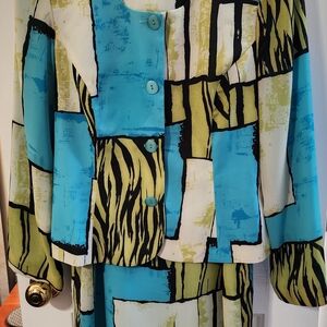 Russell Kemp Petite Graphic Maxi Dress in Lime and Black